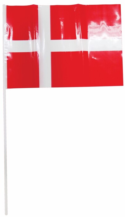 Dannebrog på plastpind 10 stk. H50 cm